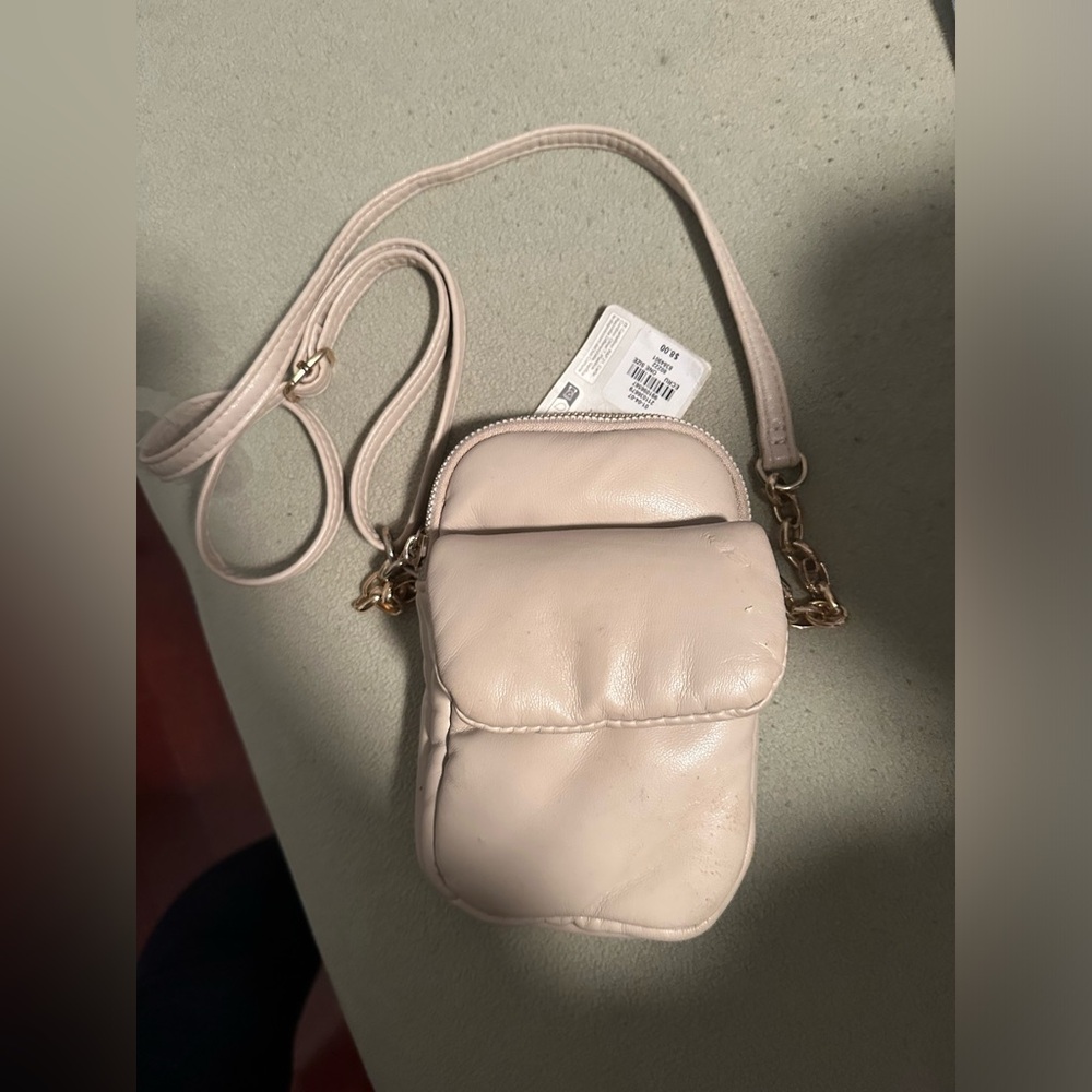 H&M TOPSHOP Primark Puffy Beige Grey Phone Small Crossbody Bag Purse New